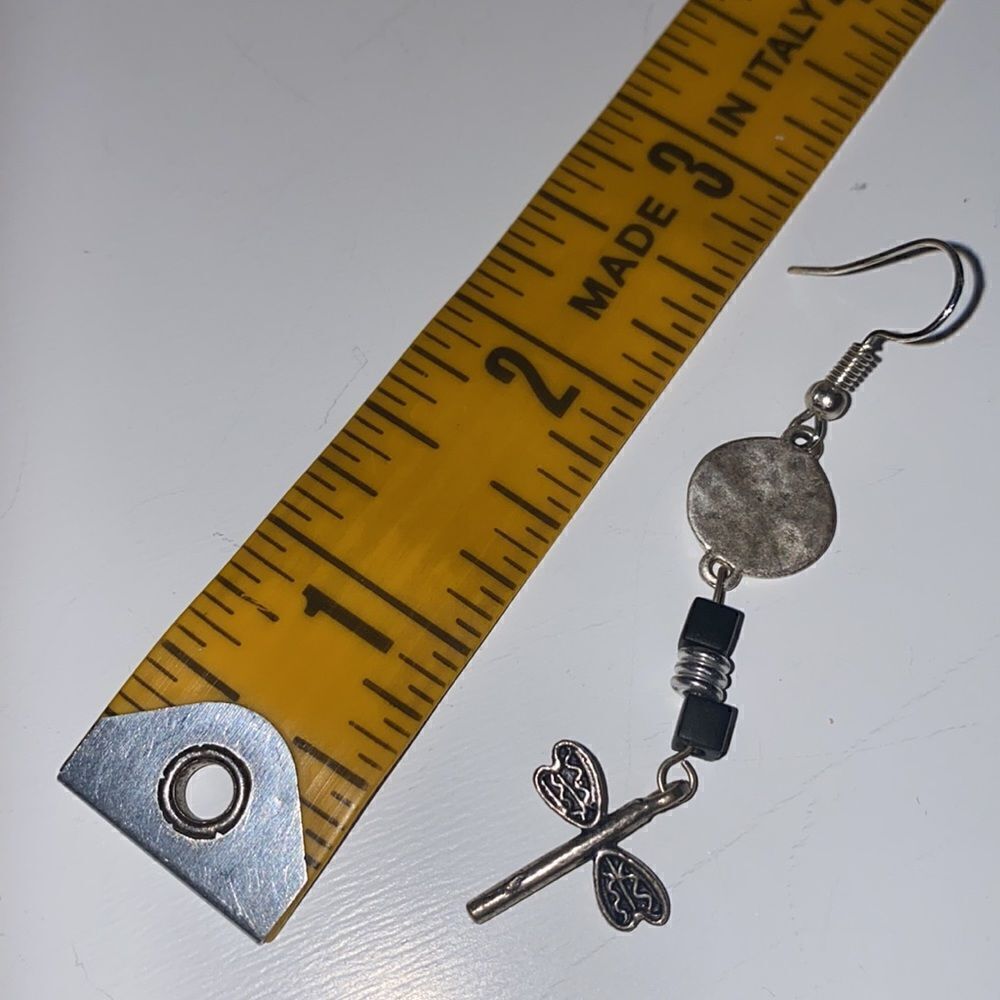 Dragonfly Beaded Drop Earrings - Picture 3 of 4